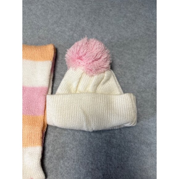 Cabbage Patch Kids Baby Winter Set Hat Scarf Pants Pink White Striped Knit 1980s - Picture 4 of 8